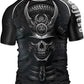 O2TEE Mens Short Sleeve Graphic Rash Guards Shirt MMA