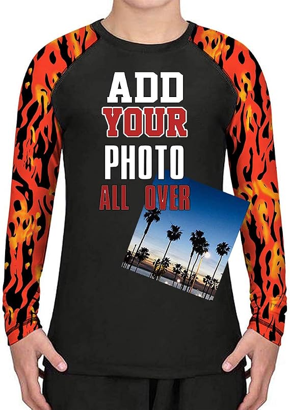 Custom Kids Pattern Rash Guards Shirt Long Sleeve for Sports