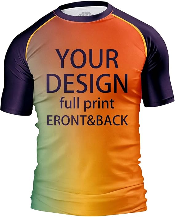 O2TEE Personalized Men's Gradient MMA Rash Guard Shirt