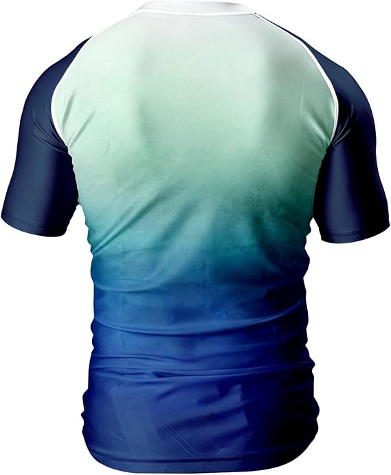 O2TEE Custom Men's Gradient Rash Guard Shirt for BJJ