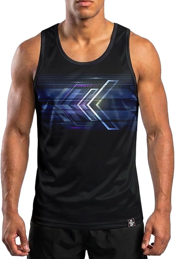 O2TEE Men's Jersey Sci-Fi Graphic Sleeveless Gym Shirt