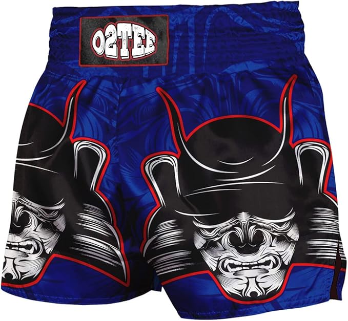 O2TEE Unisex Mask Samurai MMA Muay Thai Shorts( Youth Adult size)
