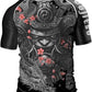 O2TEE Mens Short Sleeve Graphic Rash Guards Shirt MMA