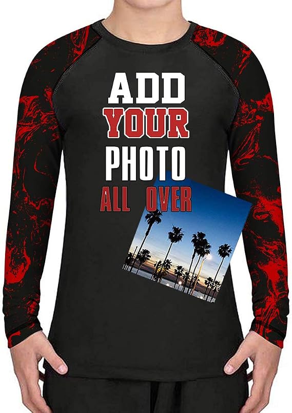 Custom Kids Long Sleeve Rash Guard Personalized Pattern Shirt