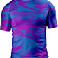O2TEE Men's Fluid Art Short Sleeve BJJ Rash Guard – Blue Purple Fluid