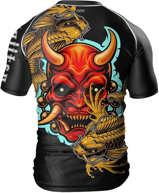 O2TEE Men's Graphic Short Sleeve MMA Rash Guard