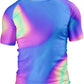 O2TEE Men's Fluid Art Short Sleeve BJJ Rash Guard – Holographic Aurora