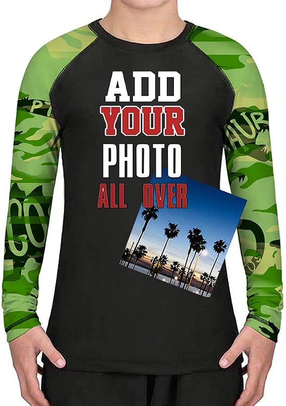 Personalized Kids Long Sleeve Rash Guards Shirt Training