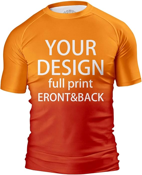 O2TEE Custom Men's Gradient Rash Guard Compression Shirt