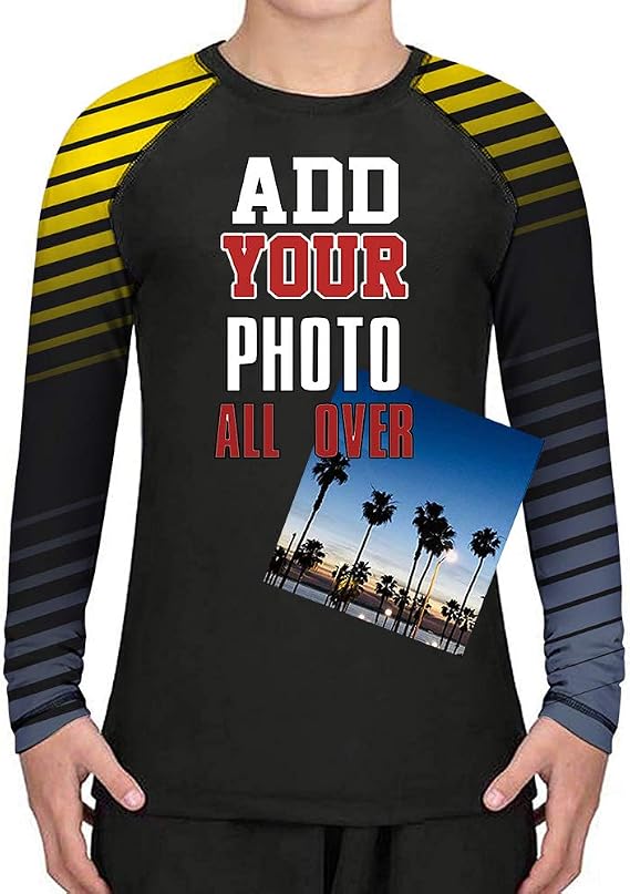 Custom Kids Long Sleeve Rash Guard Personalized Pattern Shirt