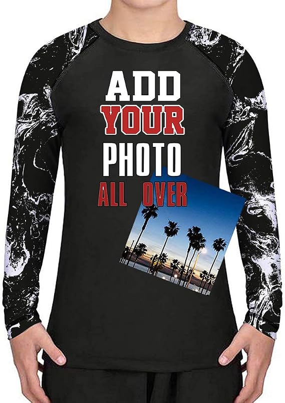 Personalized Kids Long Sleeve Rash Guards Shirt Training
