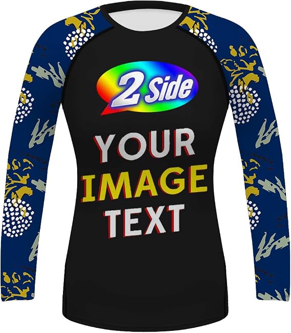 O2TEE Personalized Women's Rash Guards Shirt Add Text Picture