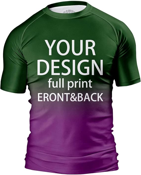 O2TEE Custom Men's Gradient Rash Guard Compression Shirt