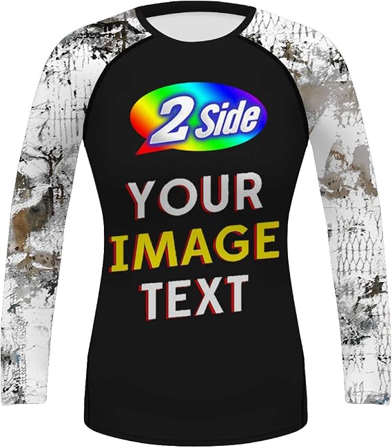 O2TEE Personalized Women's Rash Guards Shirt Add Text Picture