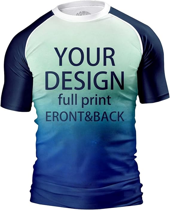O2TEE Custom Men's Gradient Rash Guard Shirt for BJJ