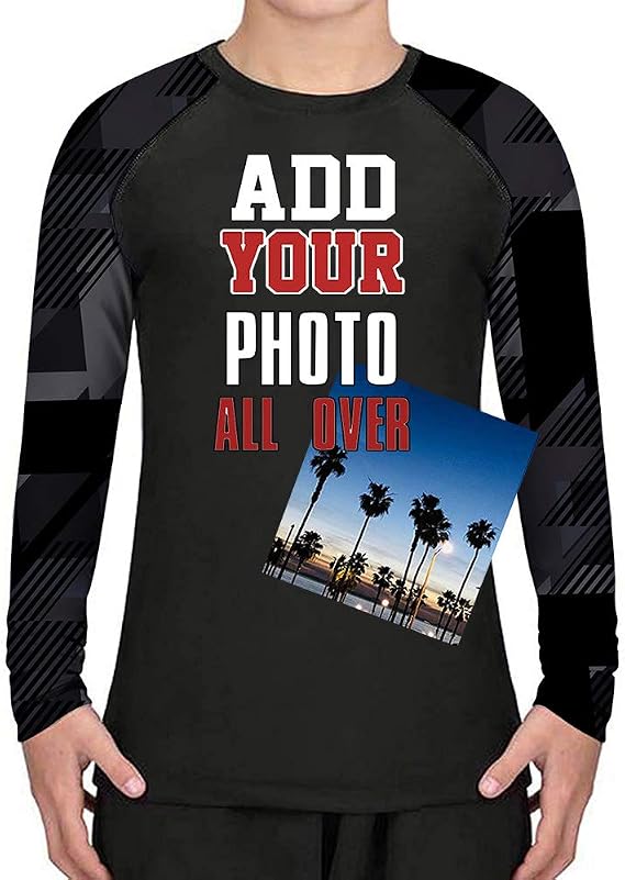 Custom Kids Pattern Rash Guards Shirt for Birthday Gift
