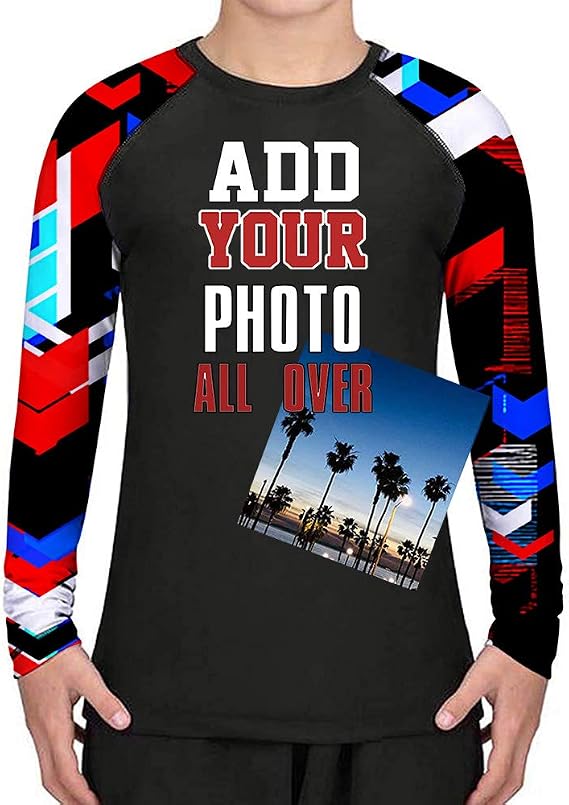 Personalized Kids Long Sleeve Rash Guards Shirt Training