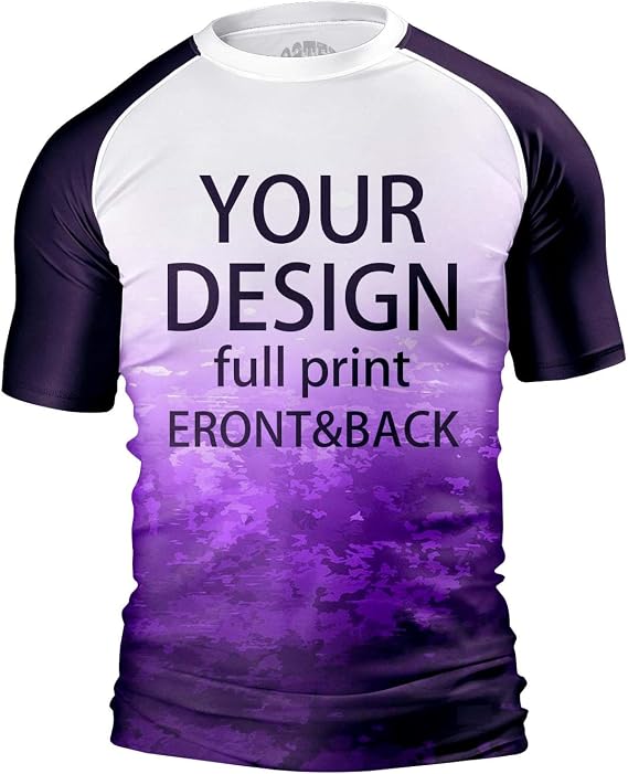 O2TEE Custom Men's Gradient Rash Guard Compression Shirt