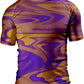 O2TEE Men's Fluid Art Short Sleeve BJJ Rash Guard – Vintage Gold Purple