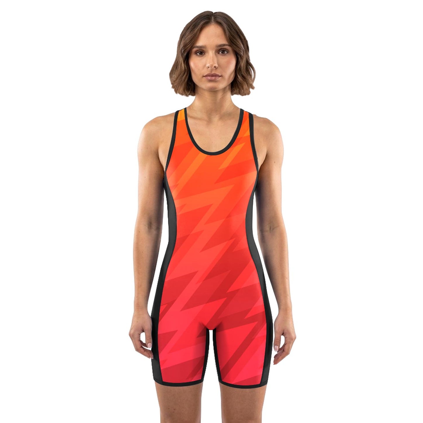 O2TEE Women's Modern Geometric Wrestling Singlet