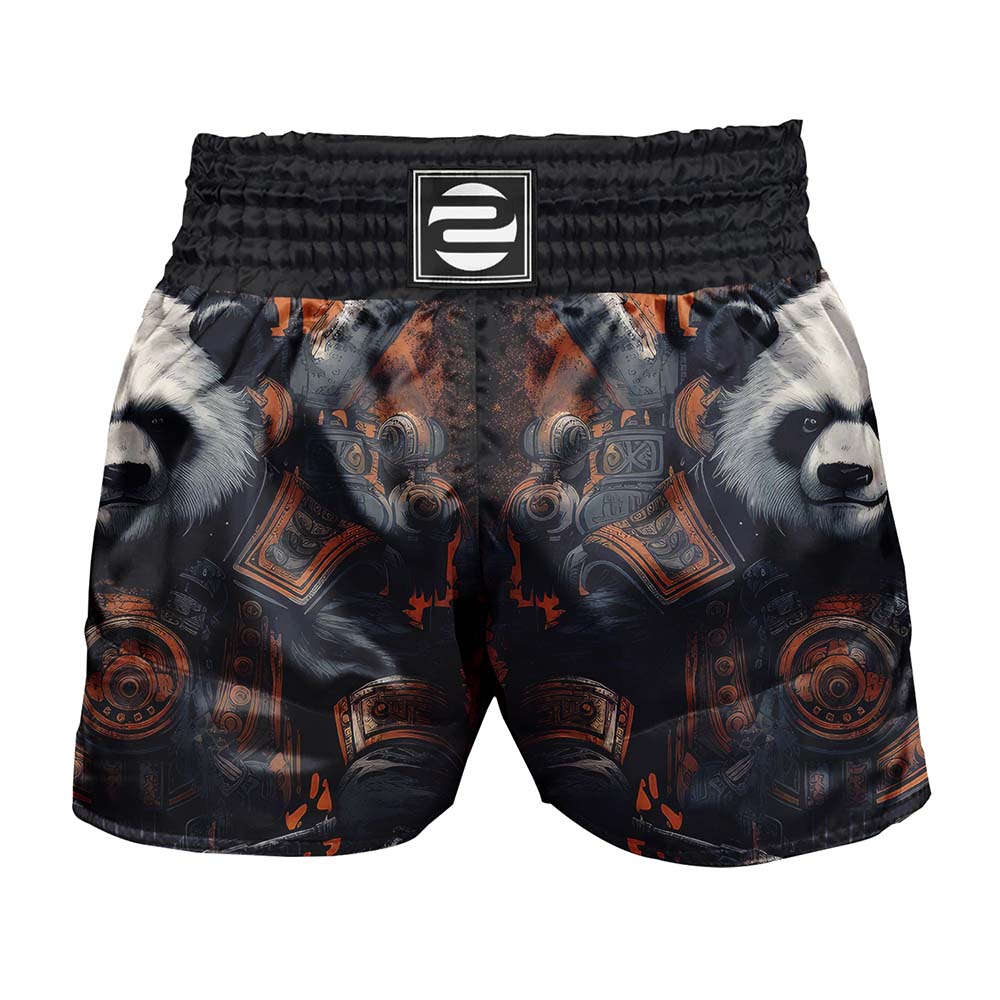 O2TEE Men Panda Samurai MMA Muay Thai Shorts (Youth Adult size)