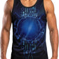 O2TEE Men's Jersey Sci-Fi Graphic Sleeveless Gym Shirt