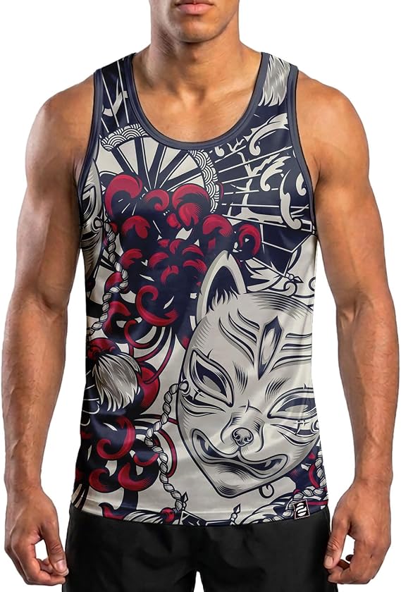 O2TEE Men's Boxing Tank Top Printed Sports Gym Jersey
