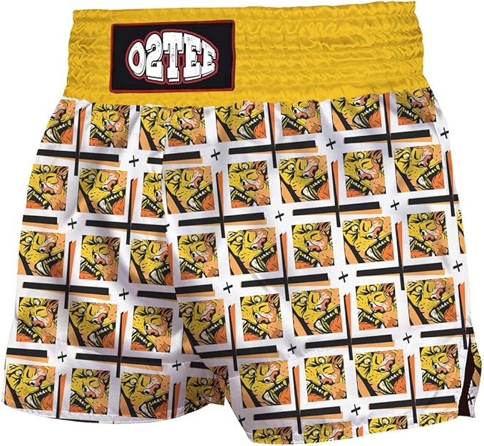 O2TEE Unisex Novelty Galaxy MMA Muay Thai Shorts for Men Women Gym Boxing Kickboxing