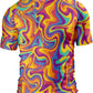 O2TEE Men's Fluid Art Short Sleeve BJJ Rash Guard – Psychedelic Swirl