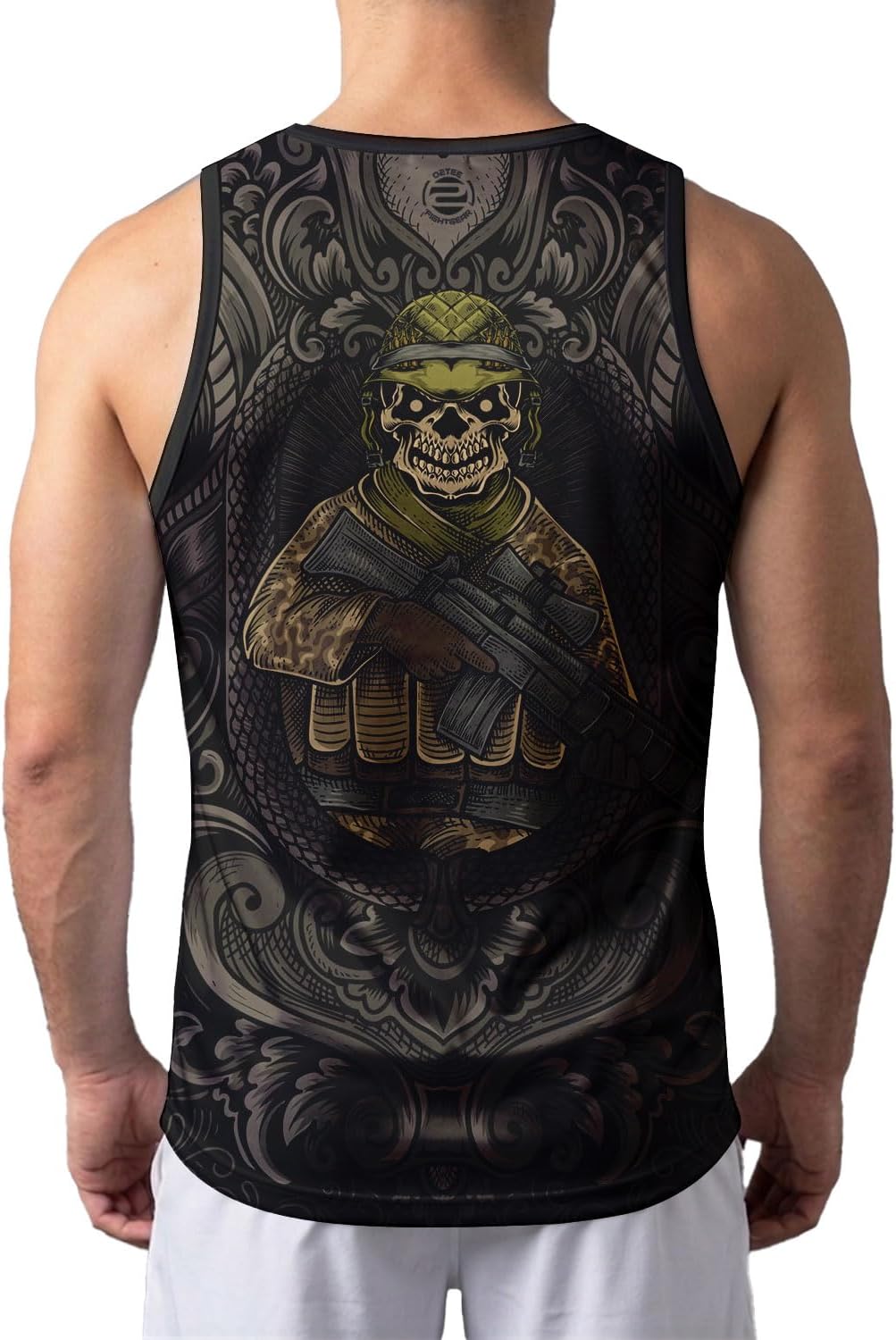 O2TEE men's boxing graphic gym tank top detail image 2