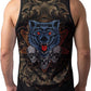 O2TEE Men's Skeleton Wolf Sleeveless Shirt Tank Top