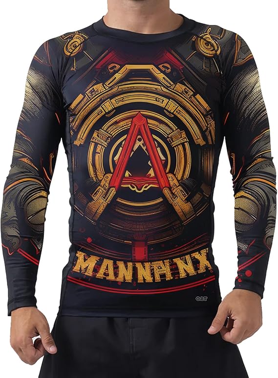 Men's Long Sleeve BJJ Warrior Armour Rashguard - Lightweight Compression Training Shirt