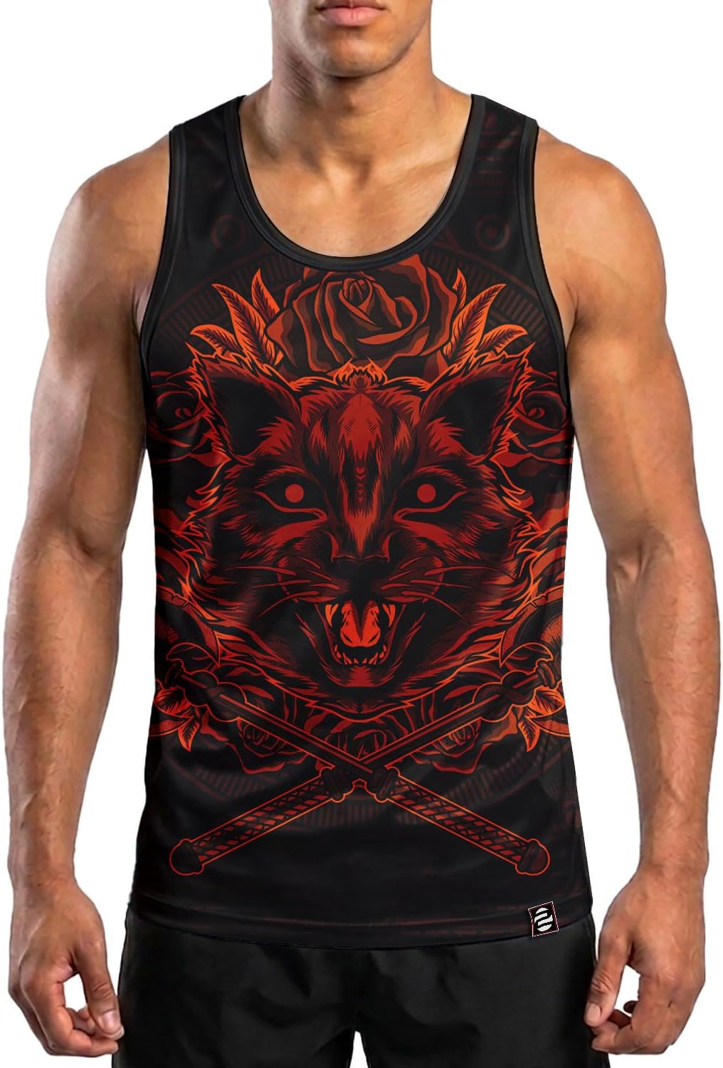 O2TEE men's boxing graphic gym tank top - Ninja Cat
