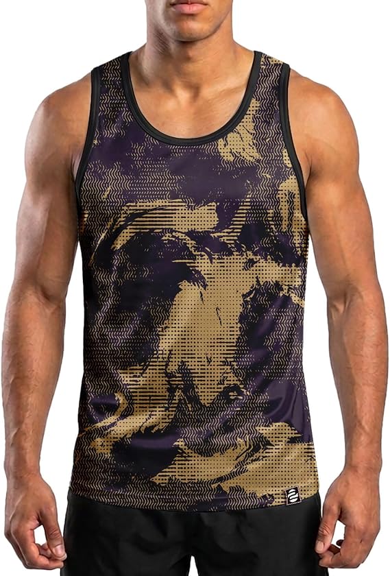 O2TEE Men's Boxing Tank Top Athletic Sleeveless Gym Shirt