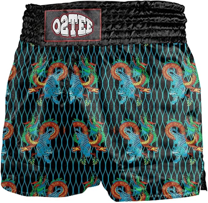 O2TEE Unisex Novelty Galaxy MMA Muay Thai Shorts for Men Women Gym Boxing Kickboxing