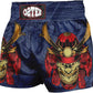 O2TEE Unisex Mask Samurai MMA Muay Thai Shorts( Youth Adult size)