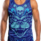 O2TEE men's boxing graphic gym tank top - Neon Skull Blue