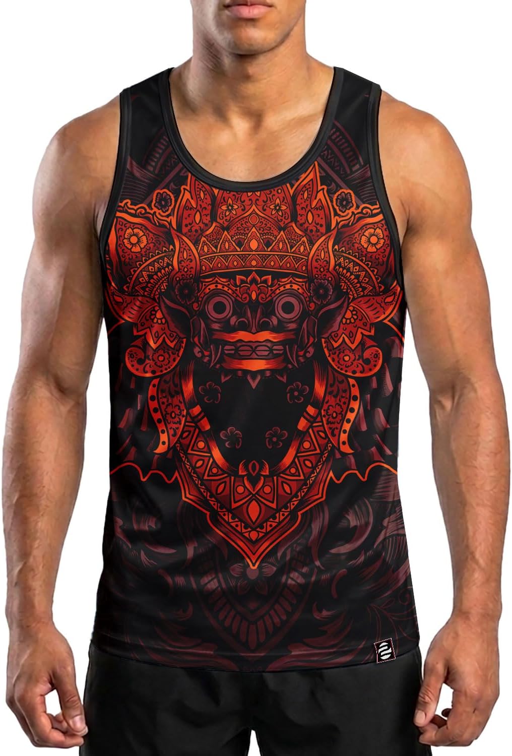 O2TEE men's boxing graphic gym tank top - Barong Warrior Red