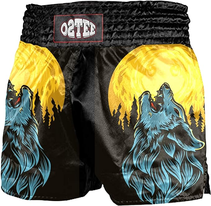 O2TEE Muay Thai Shorts Boxing Shorts MMA Kickboxing  Traditional Styles Nation Shorts