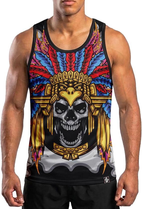 O2TEE Men's Boxing Tank Top Printed Sports Gym Jersey