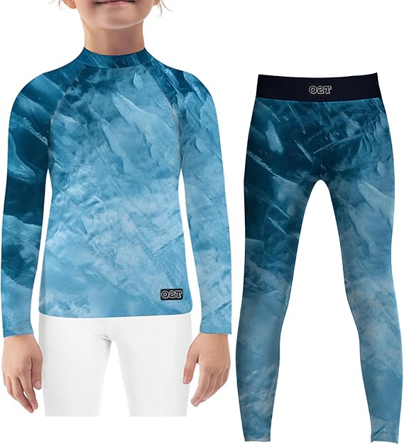 Youth Kids Premium Rashguard Ice Pattern Quick-Dry Comfortable Training Sets