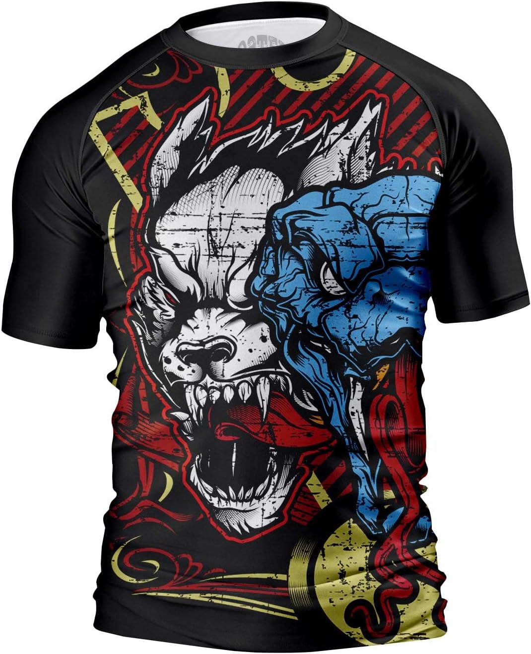O2TEE Men's Snake BJJ Rash Guard – Black Cyber Wolf