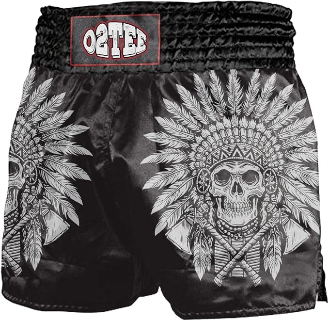O2TEE Unisex Mask Samurai MMA Muay Thai Shorts( Youth Adult size)