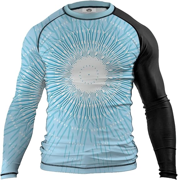 O2TEE Mens Jiu Jitsu Rash Guards Compression MMA Shirt
