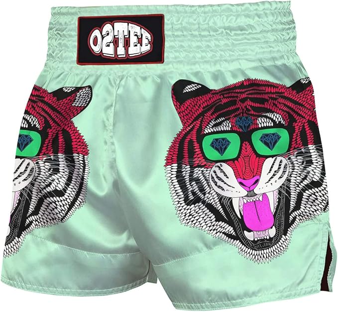 O2TEE Unisex Novelty Galaxy MMA Muay Thai Shorts for Men Women Gym Boxing Kickboxing