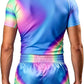 O2TEE Men's Fluid Art Short Sleeve BJJ Rash Guard