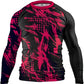 O2TEE Men BJJ Rash Guards Long Sleeve GYM MMA Shirt