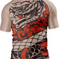O2TEE Men's Snake BJJ Rash Guard – Beige Ukiyo-e