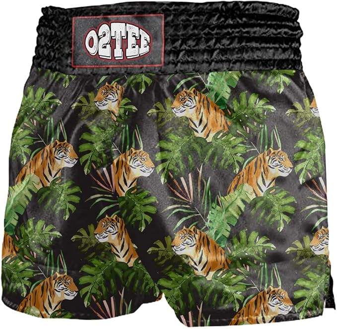 O2TEE Unisex Novelty Galaxy MMA Muay Thai Shorts for Men Women Gym Boxing Kickboxing