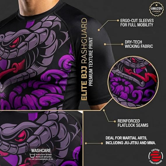 O2TEE Custom Men's Gradient Rash Guard Shirt for BJJ